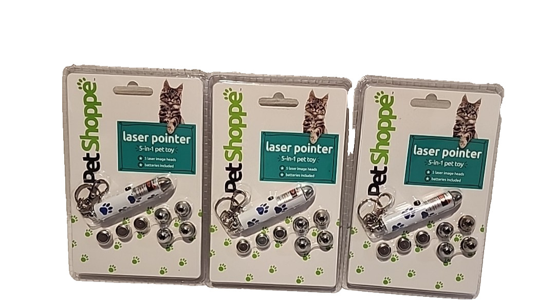 3 Cat Toy Laser teaser Pointer pen Dog pet 5 Patterns image heads with batteries