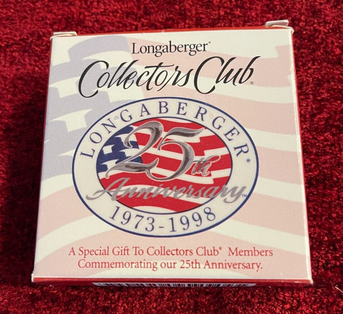 Longaberger Collectors Club 25th Anniversary Basket Tie-on #32492 "NEW in BOX"