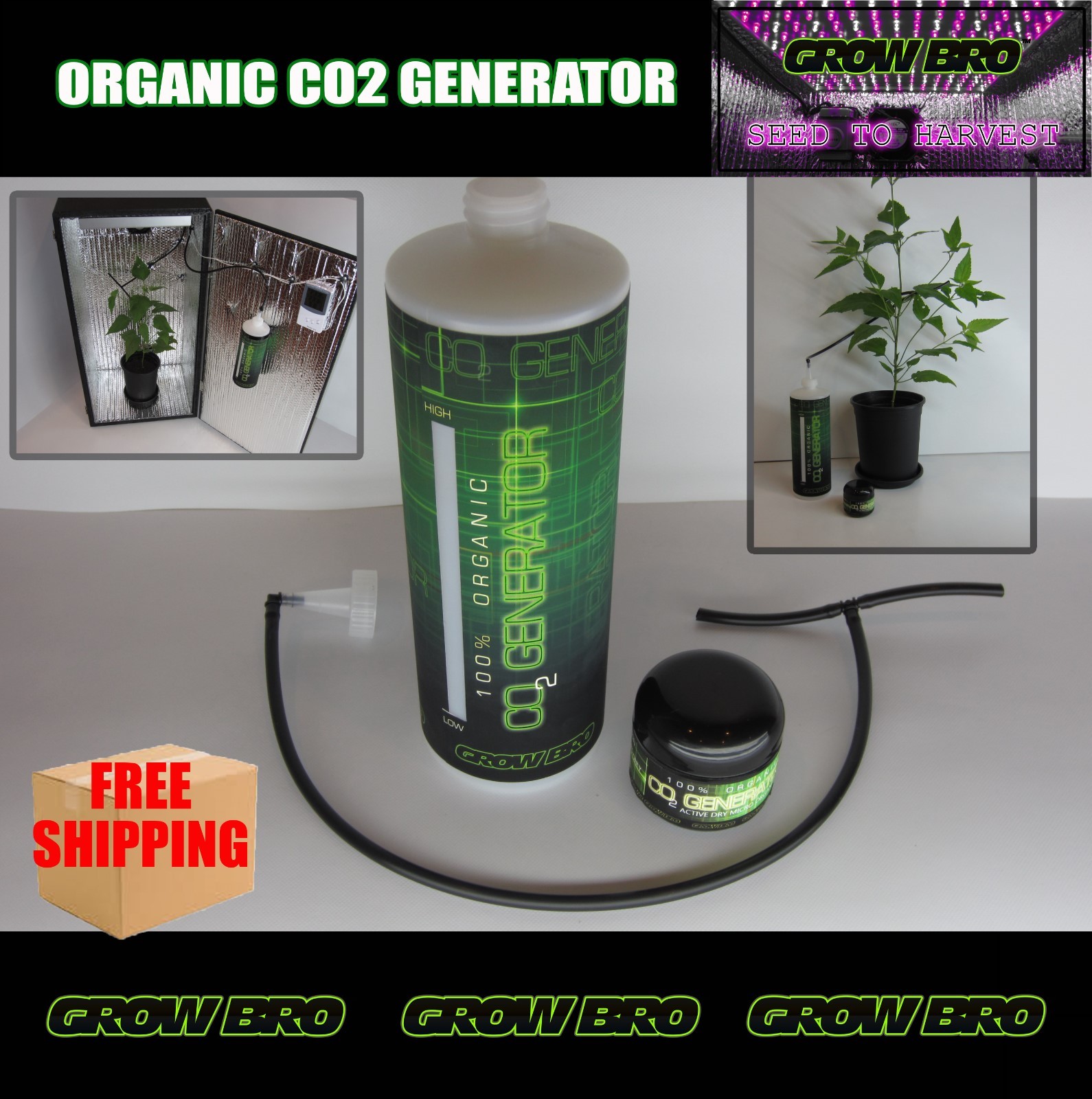 CO2 for AEROPONIC, HYDROPONIC, MYLAR GROW TENTS, DARK ROOM, GROW BOX, PC GROW
