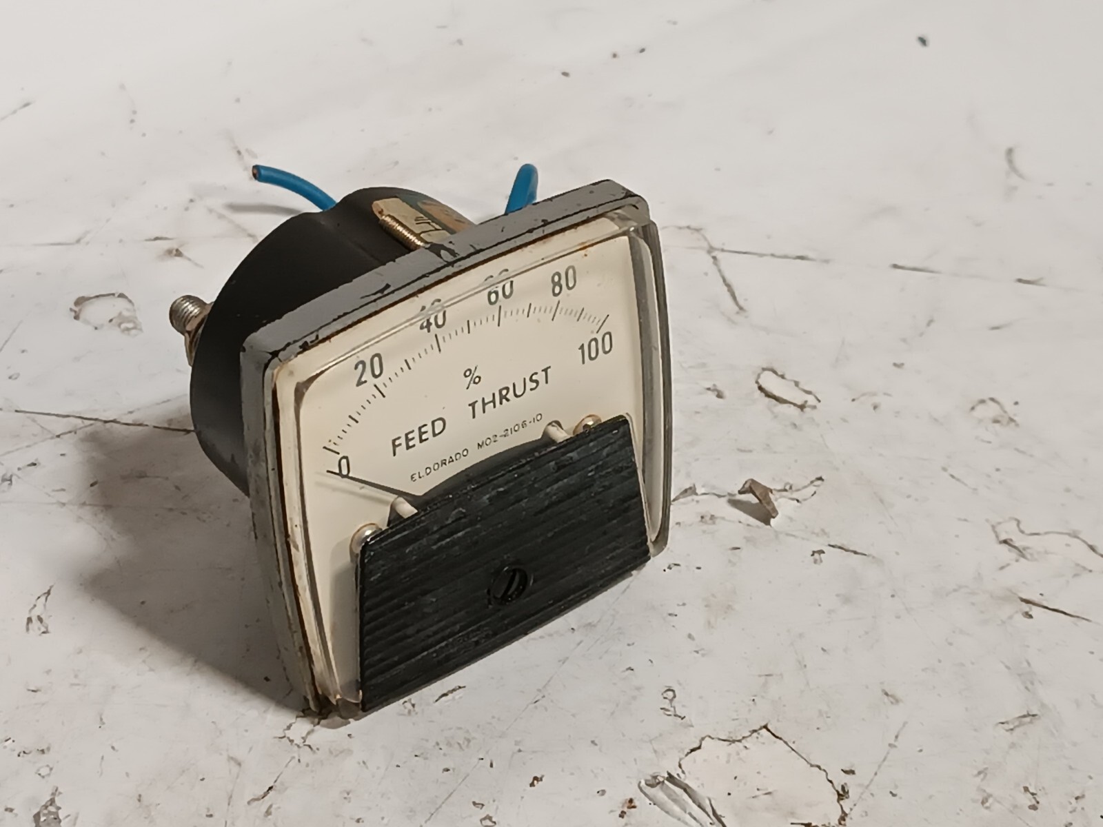 GE Eldorado Model M02-2106-10 Feed Thrust Percentage Panel Meter 0-100 Range