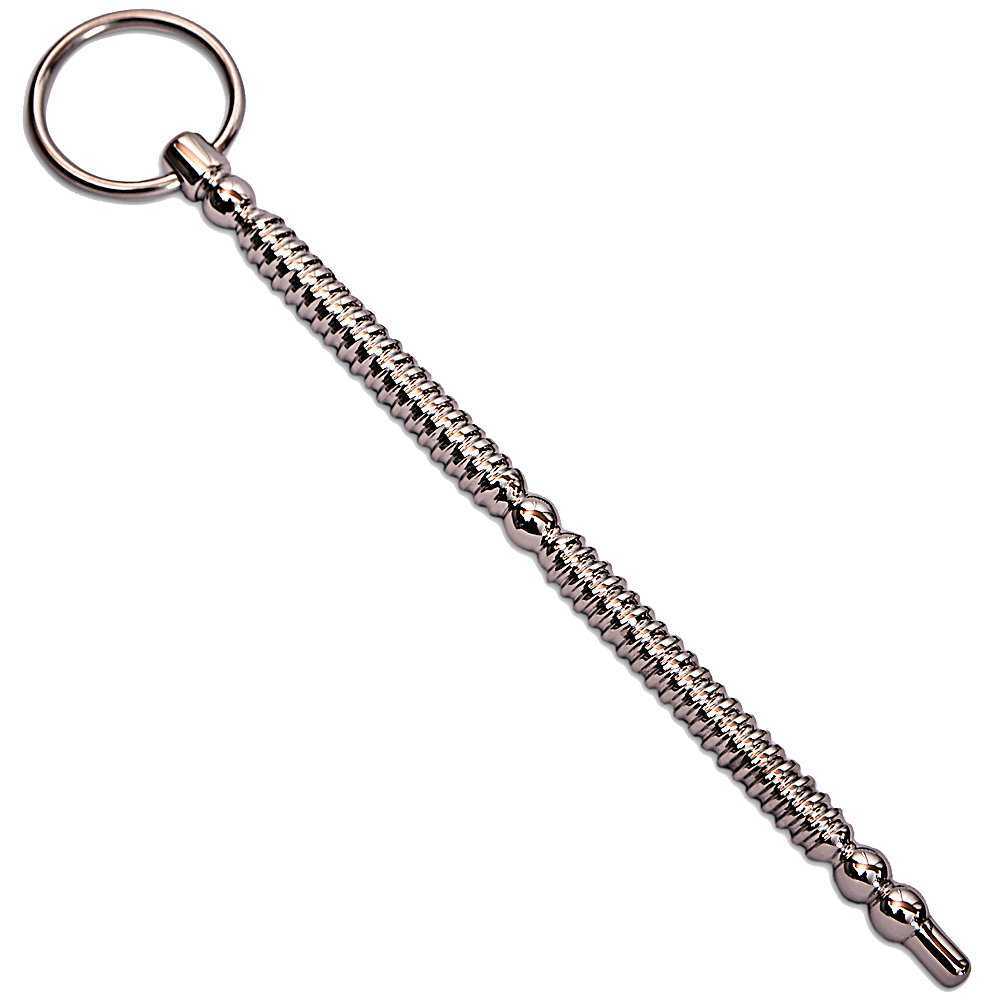 Double Trouble Stick Sound 7 Inches Surgical Steel Ribbed Urethral Sounding Plug