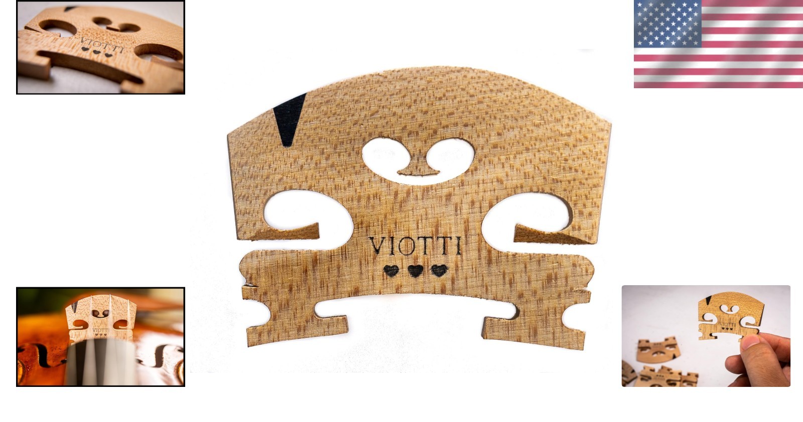 Pre-Cut 4/4 Violin Bridge: Solid Maple & Ebony for Enhanced Sound & Aesthetics