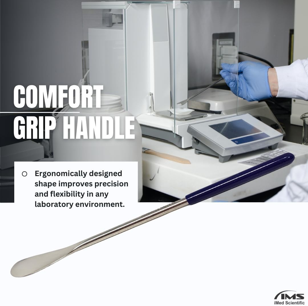 Multipurpose Micro Lab Flat Spoon 8-inch Stainless Steel Spatula Sampler