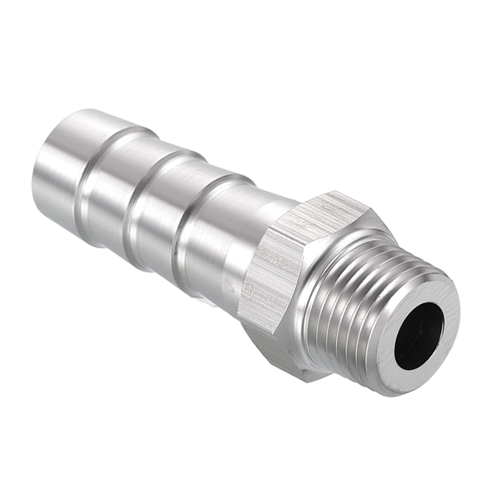 Pack of 1 Stainless Steel Hose Barbs Fittings 3/8" Hose Barbs to 1/8" NPT Mal...