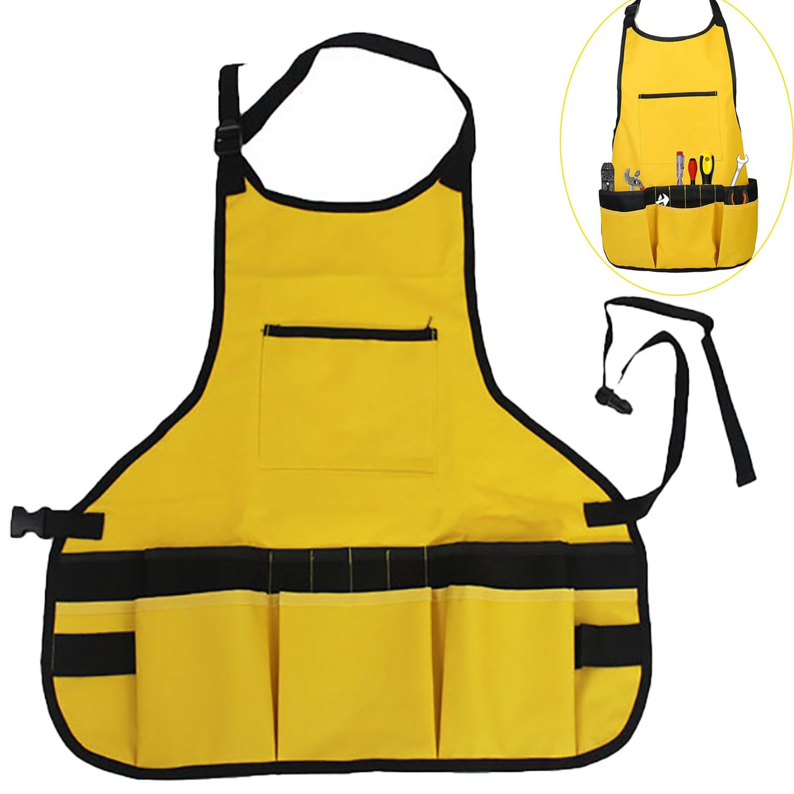 Oxford Gardening Apron for Men Women with Tool Pockets Adjustable Straps Gard...