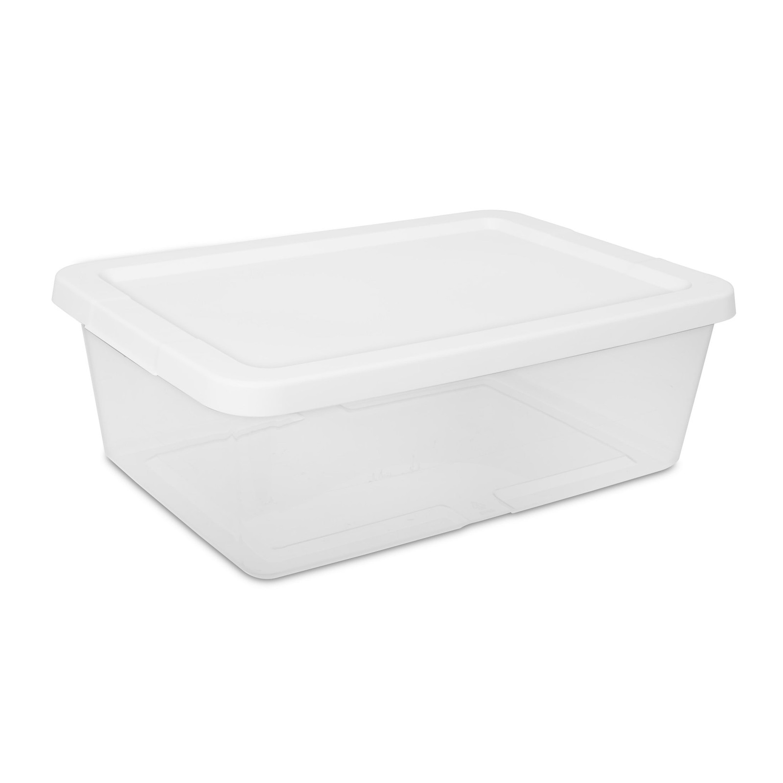 3-Pack 12 Quart Clear Storage Bins, Snap-On Lid, White