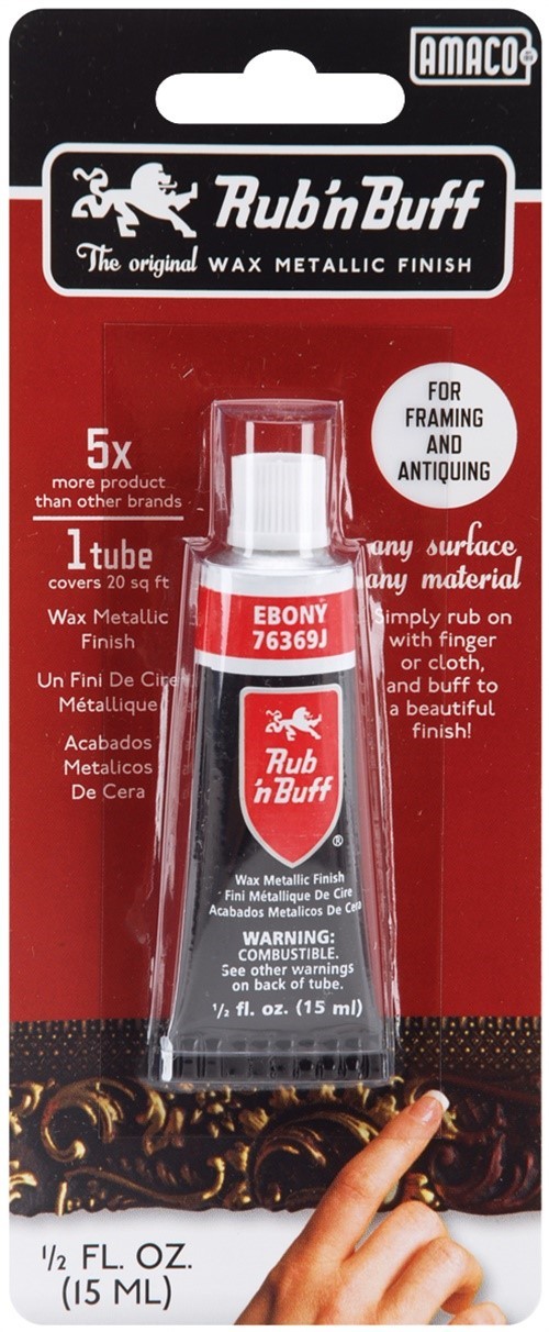 Amaco 76369 Rub 'n Buff Metallic Wax Finish .5oz-Ebony (3Pk)