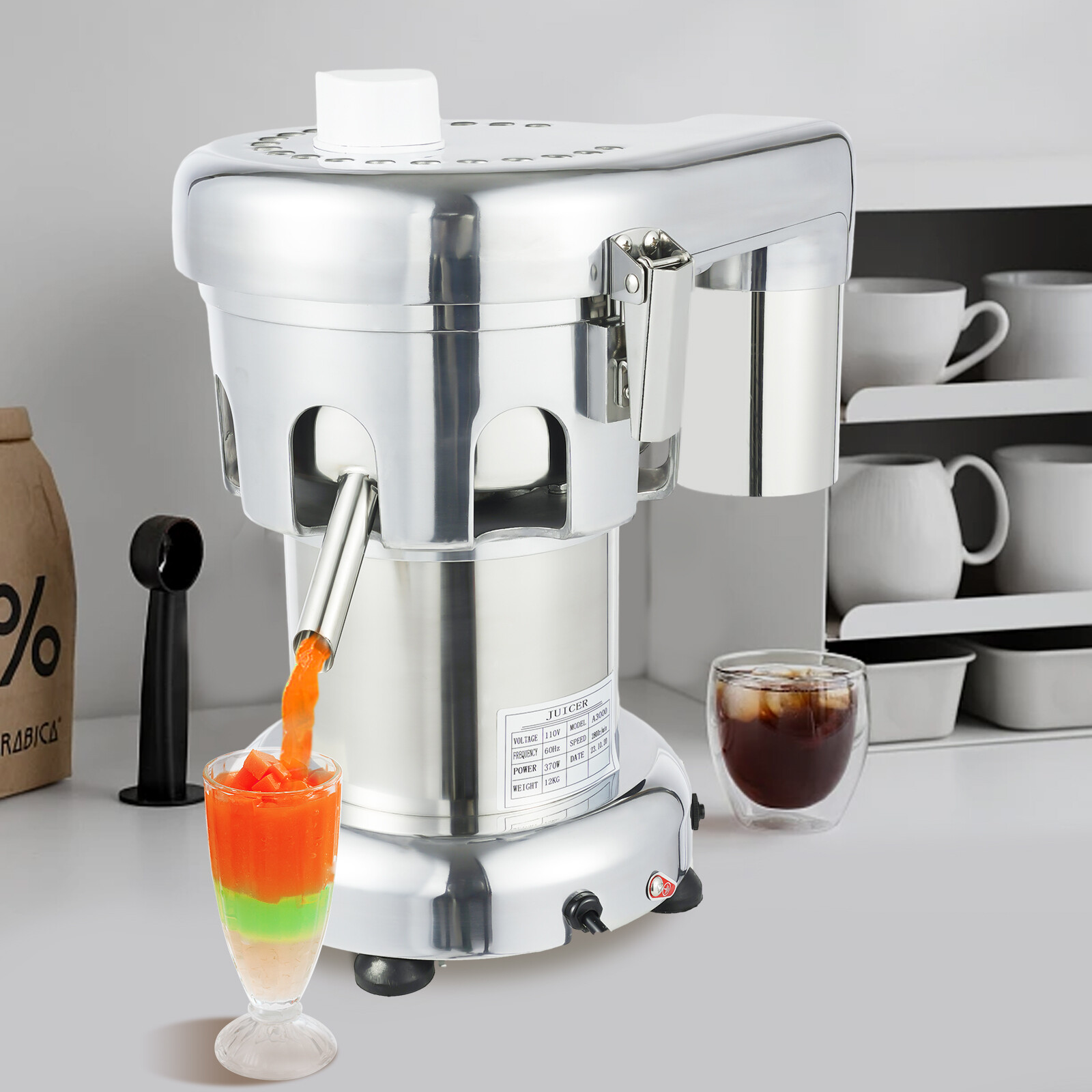 Juice Extractor 110V 370W Centrifugal Juice Extractor Juicing Fruit & Vegetable