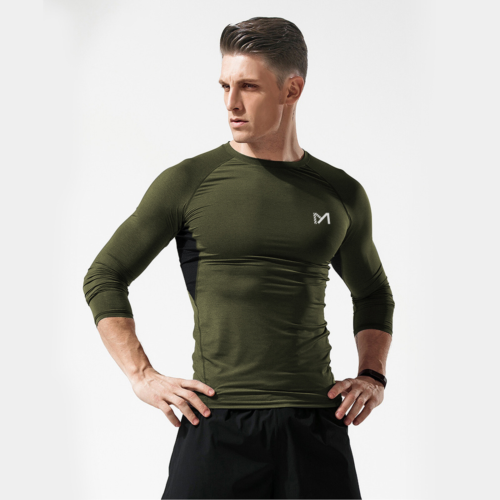 2 Pack/Set Compression Shirts for Men Long Sleeve Athletic Base Layer Undershirt