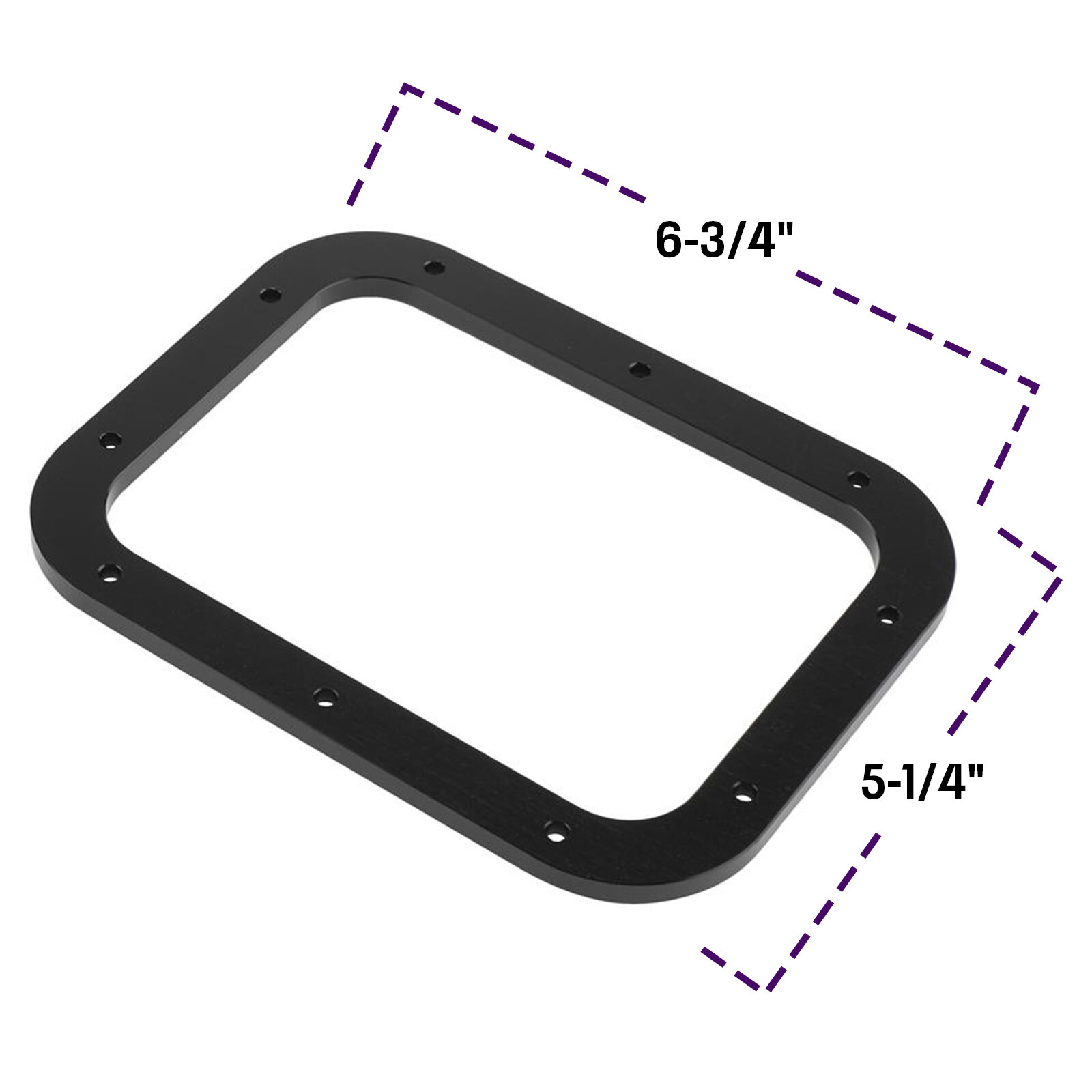 Rectangle Shifter Boot with Billet Aluminum Ring for Hot Rods: Black Finish