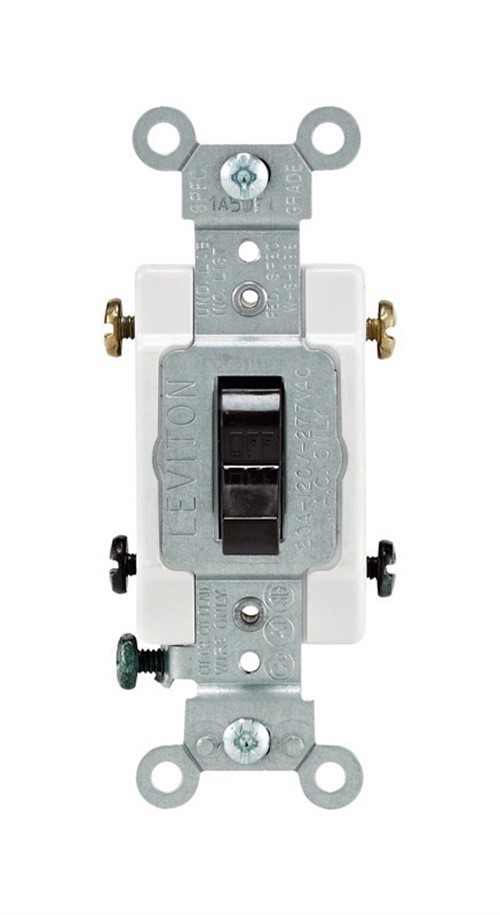 Leviton CS220-02S Brown Commercial 20A 120/277V Metal Toggle Switch 4.06 H in.