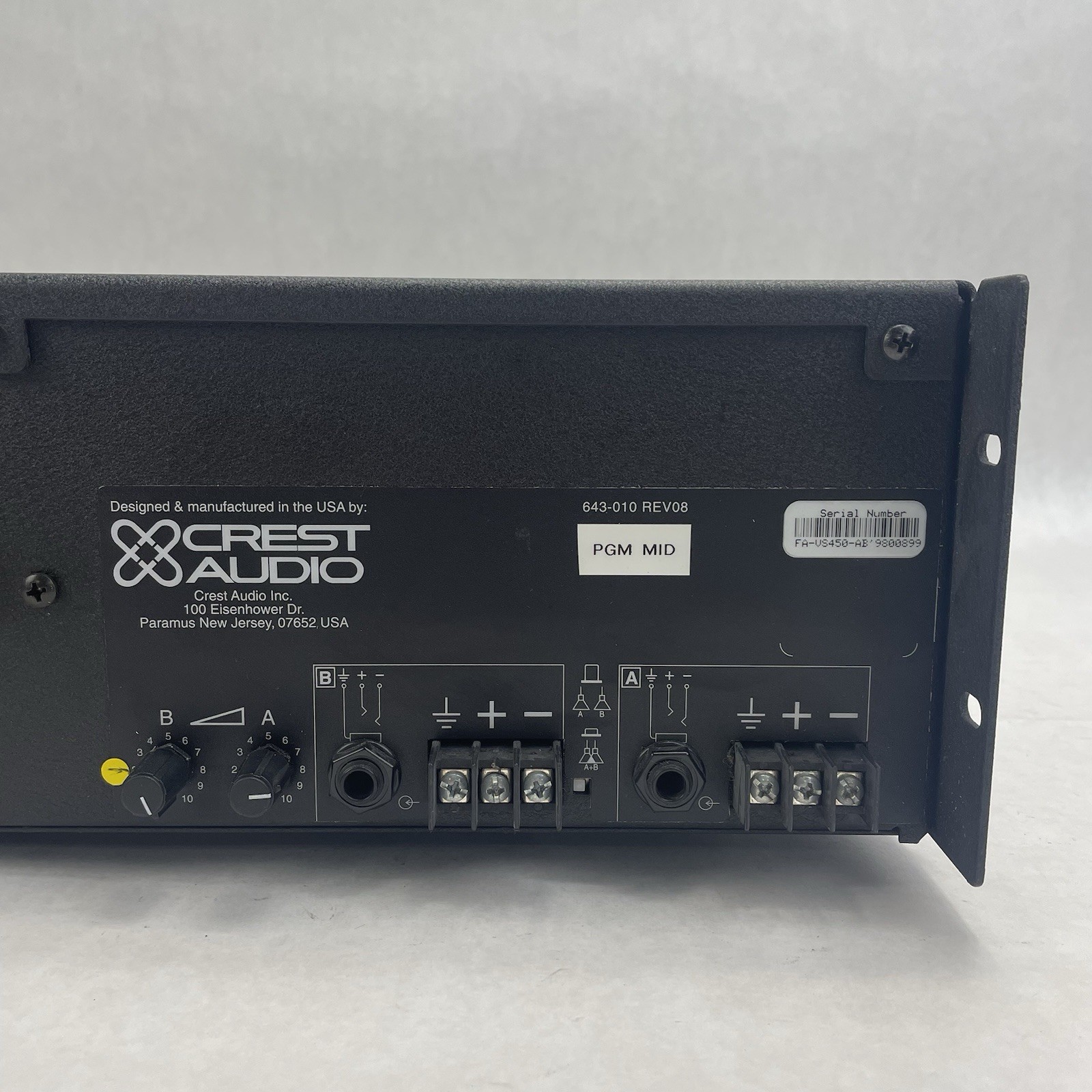 Crest Audio Vs450 Power Amplifier (225w/225w)