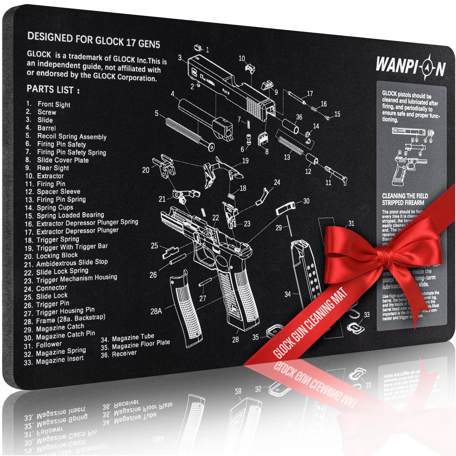 Gun Cleaning Mat - Thick 6mm Protection, Leak-Proof Surface, Non-Slip Oil Res...