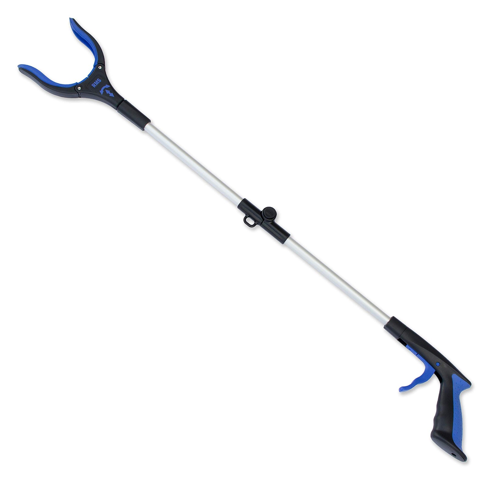 RMS 34 Inch Extra Long Reacher Grabber - Foldable 1 Count (Pack of 1), Blue