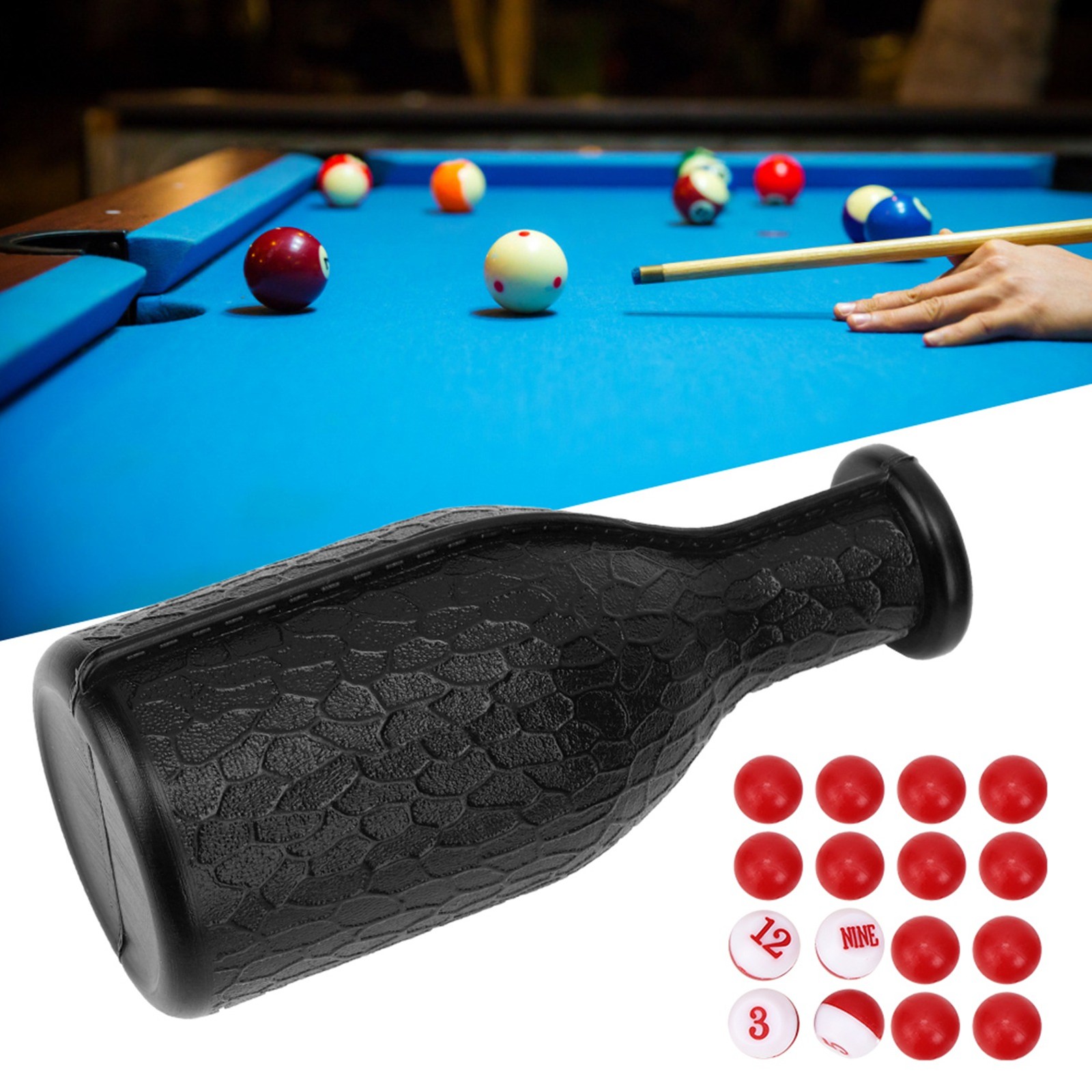 16 Numbered Tally Billiard Shaker Bottle Durable Rubber Home Entertainment For