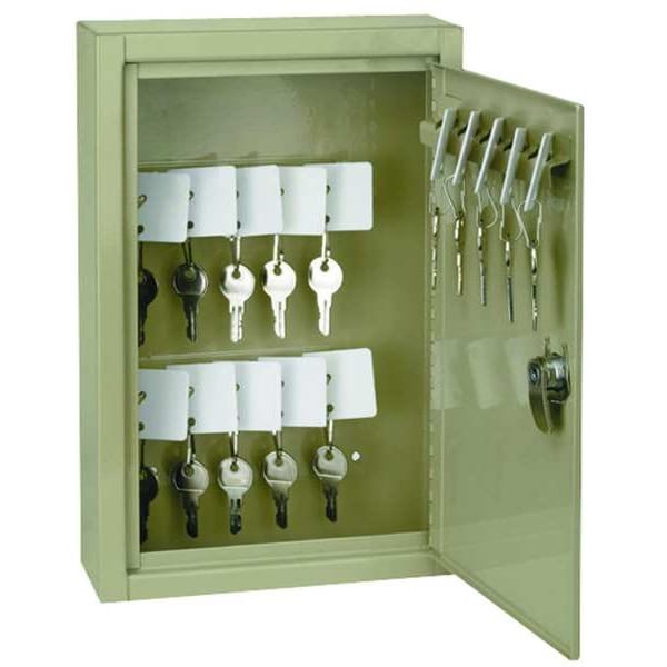 Key Control Cabinet, Steel, Beige, 30 Key Capacity, 2Net1