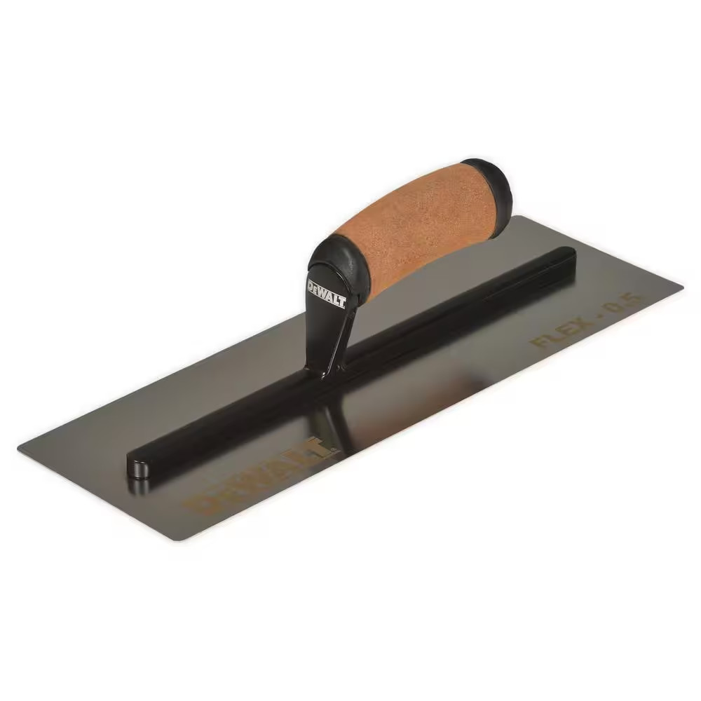 14 In. Stainless Steel Blade Drywall Finishing Trowel, Leather Handle, Joint Fin