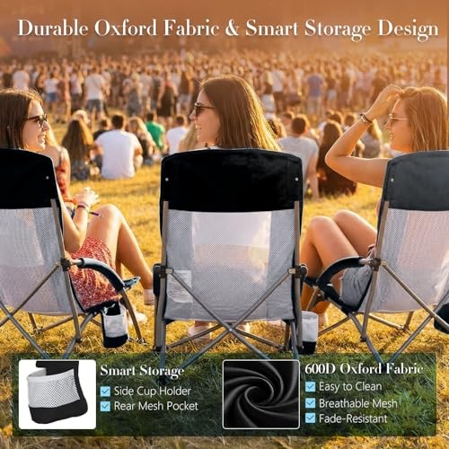 Low Beach Chair for Adults, Lightweight Folding 25.79*22.24*27.36inch Black