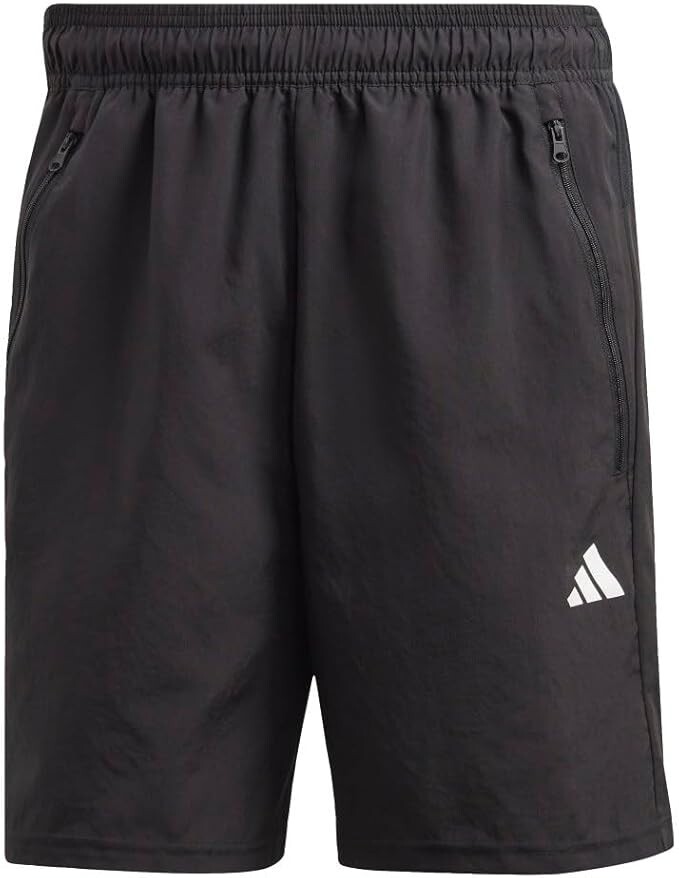 Adidas Men's Essentials Woven Training Shorts Pocket Zipper Black XL 7"