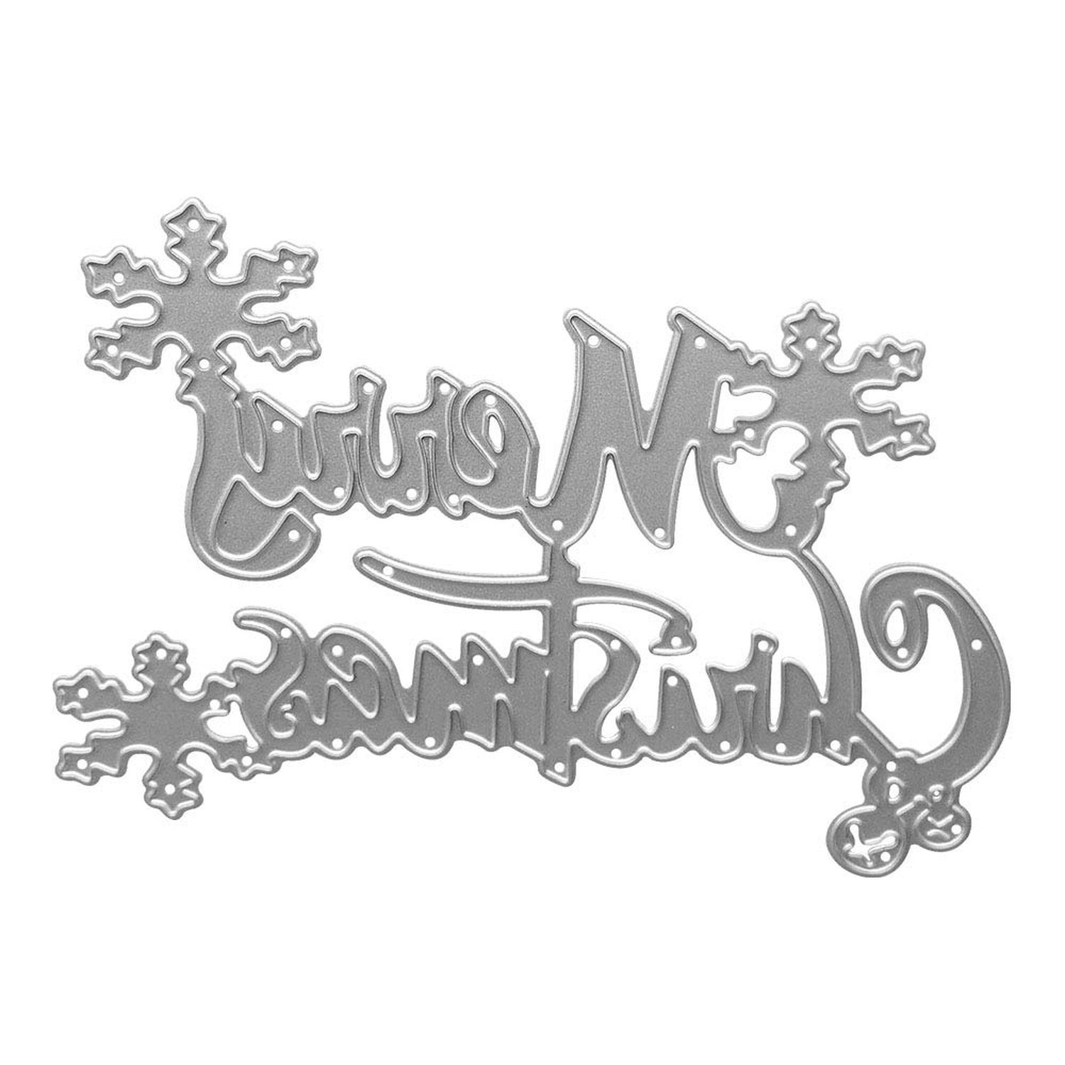 Metal Merry Christmas with Snowflake Cutting Dies,Merry Christmas Word Die Cu...