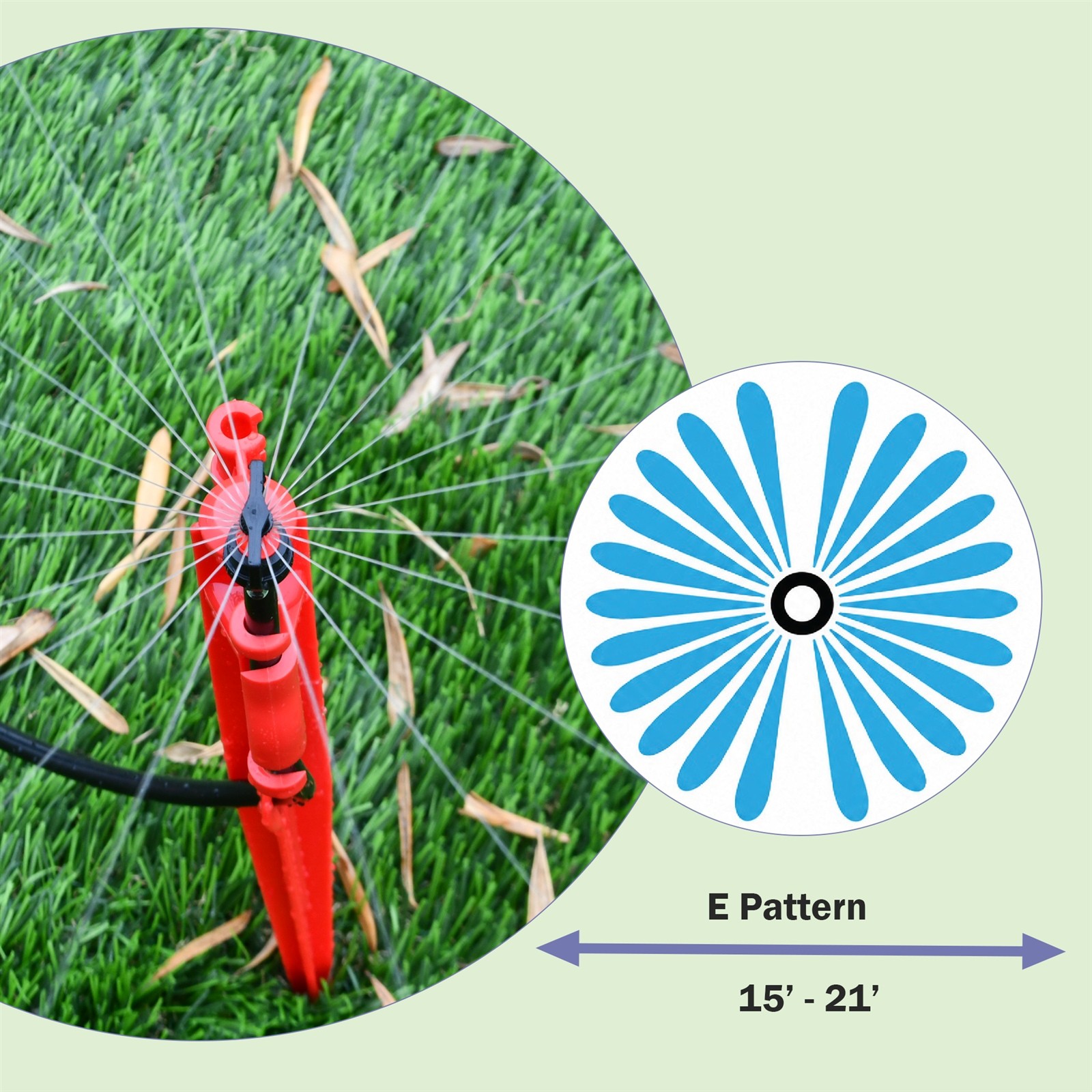 25 Jain Irrigation Micro Sprinkler Full Circle Pattern 15–21ft Wetting Area E-55