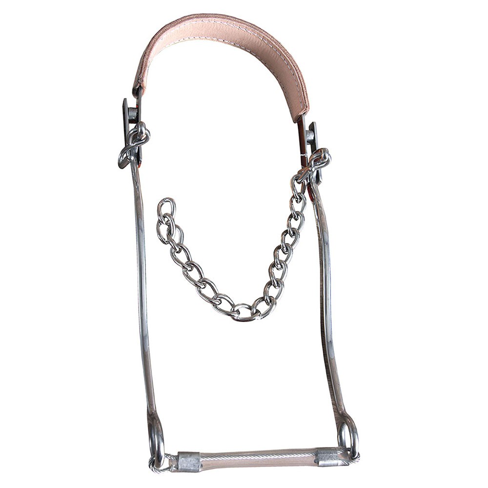 Hilason Western Hackamore Bit Stainless Steel Curb Chain Leather Band