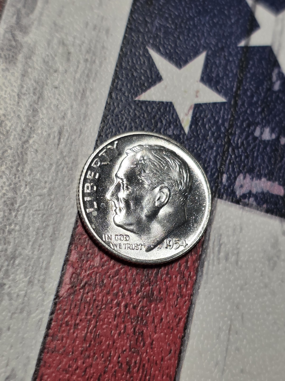1954 S Roosevelt Dime -BU -LUSTROUS-  90% Silver US Coin "FREE SHIPPING"