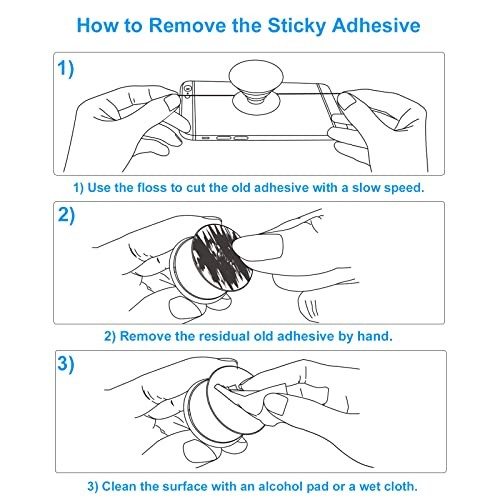 12 Pack Sticky Adhesive Compatible with Socket Base, Double-Sided Replacement