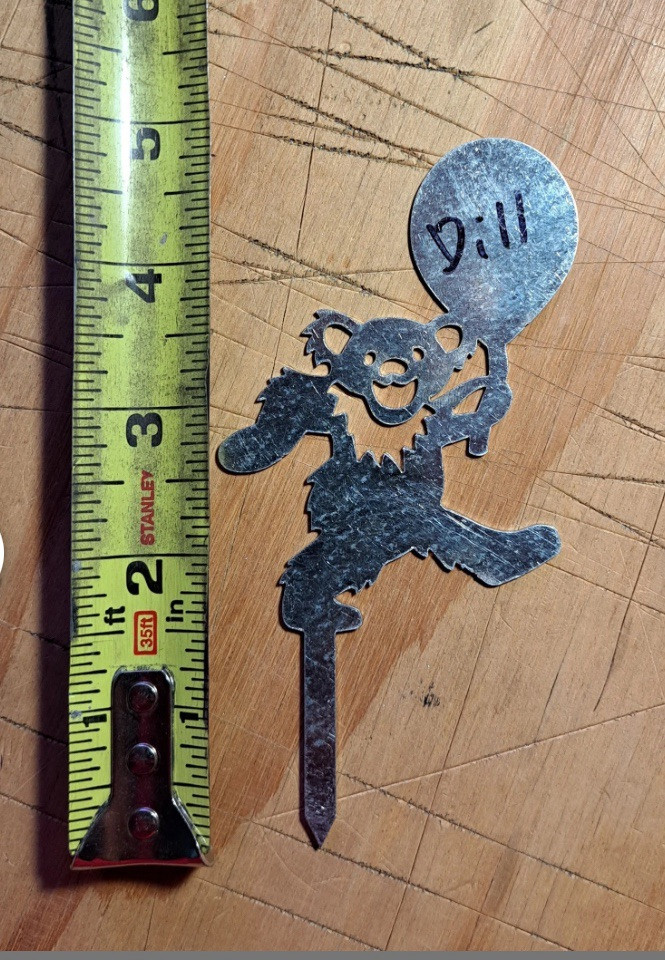 5 Grateful Dead Dancing Bears Herb Garden Stakes Set