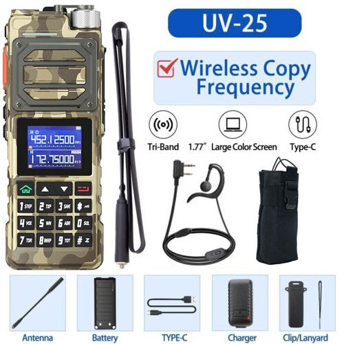 Baofeng UV-25 10W FM Walkie Talkies Long Range Tri-power Two Way Ham Radio NOAA