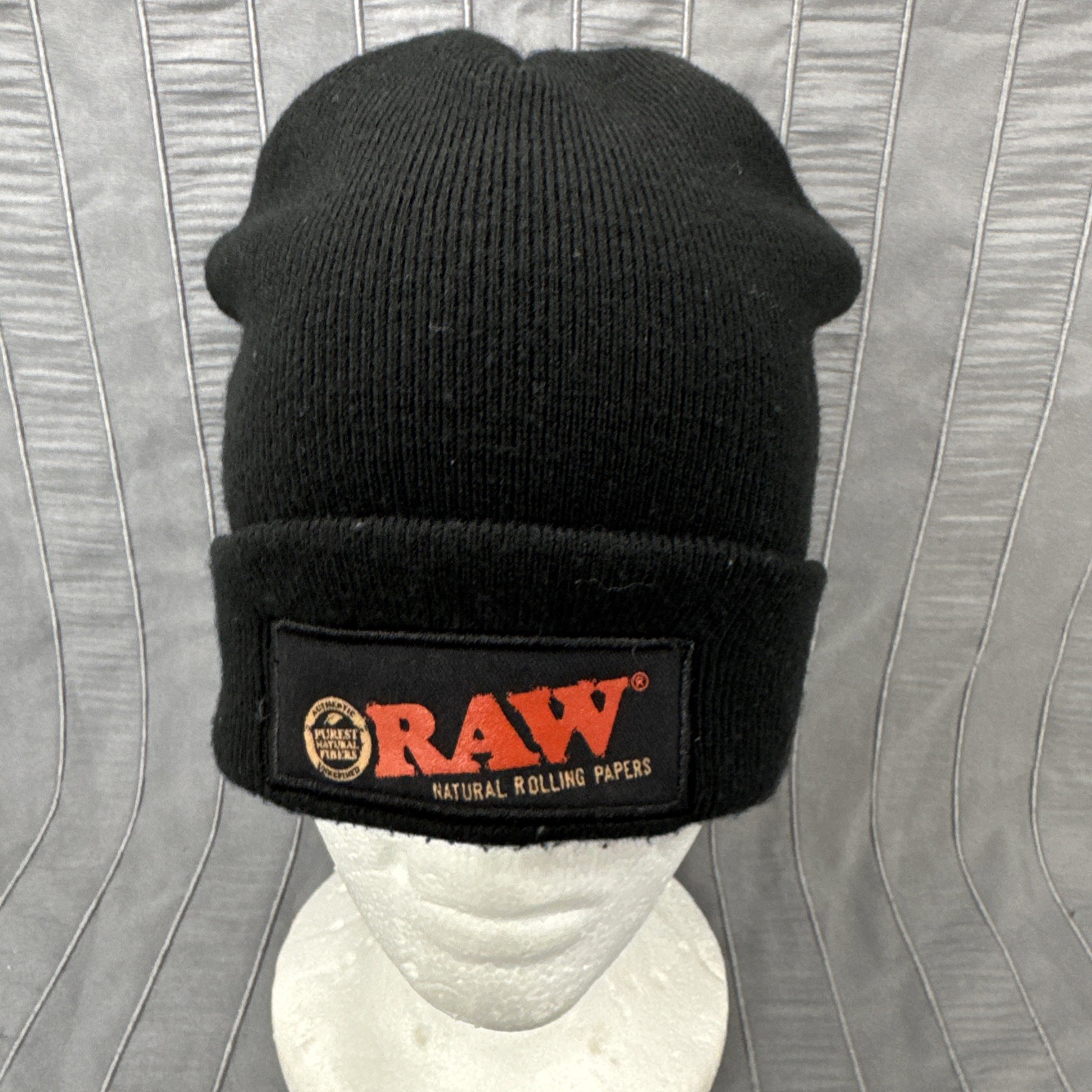 Raw Natural Rolling Papers Beanie Hat Black