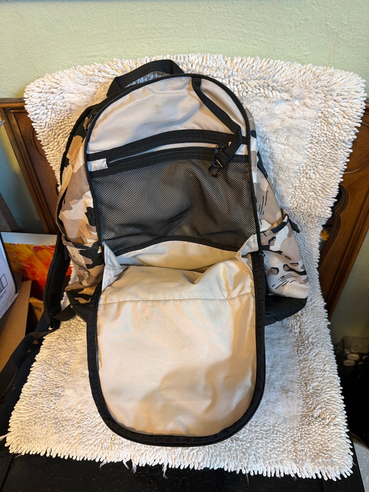 Nike Camouflage Print Backpack with Multiple Compartments