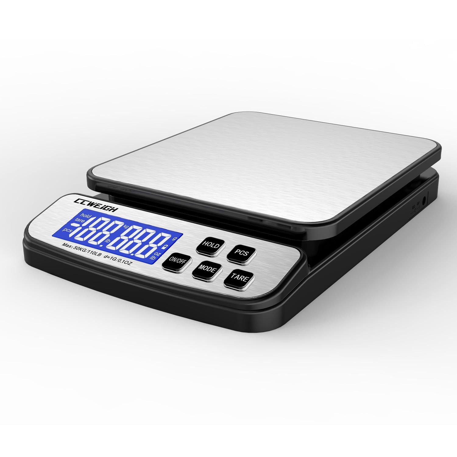 Digital Shipping Scale 110 lbs x 1g with Hold and Counting Function Mail Scal...