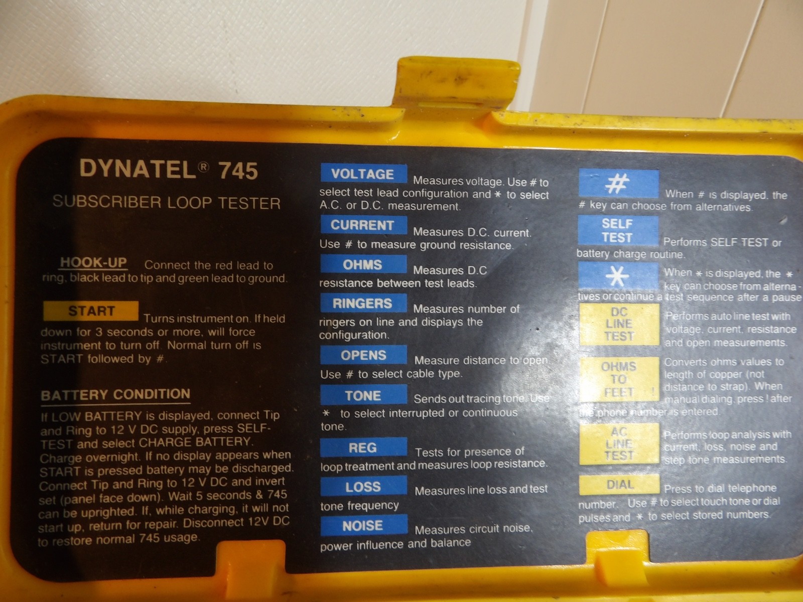Vintage Dynate Subscriber Loop Tester Model 745 ( Untested )