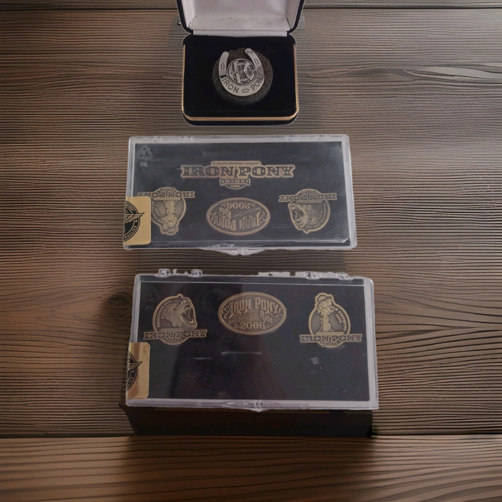 Rare Harley Davidson HOG 2006 Iron Pony Ride Medallion Coin & Pin Set with Case