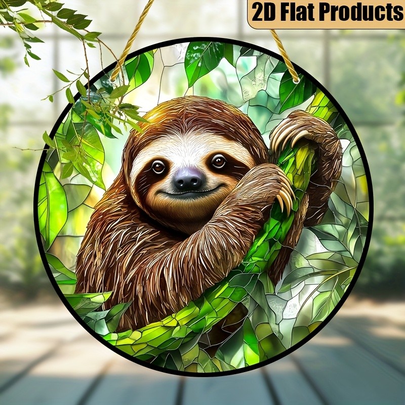 Stained Glass Style Sloth Acrylic Suncatcher Animal Suncatcher Decoration Gift