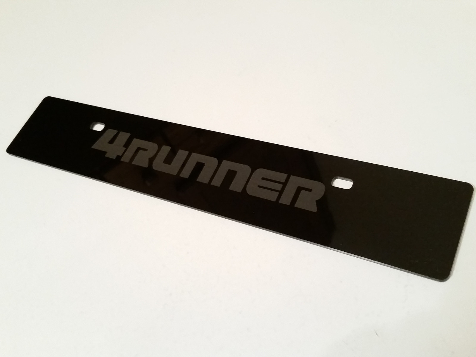[SR] Black Front License Plate Delete FOR '4Runner' Full Laser Engraved Logo