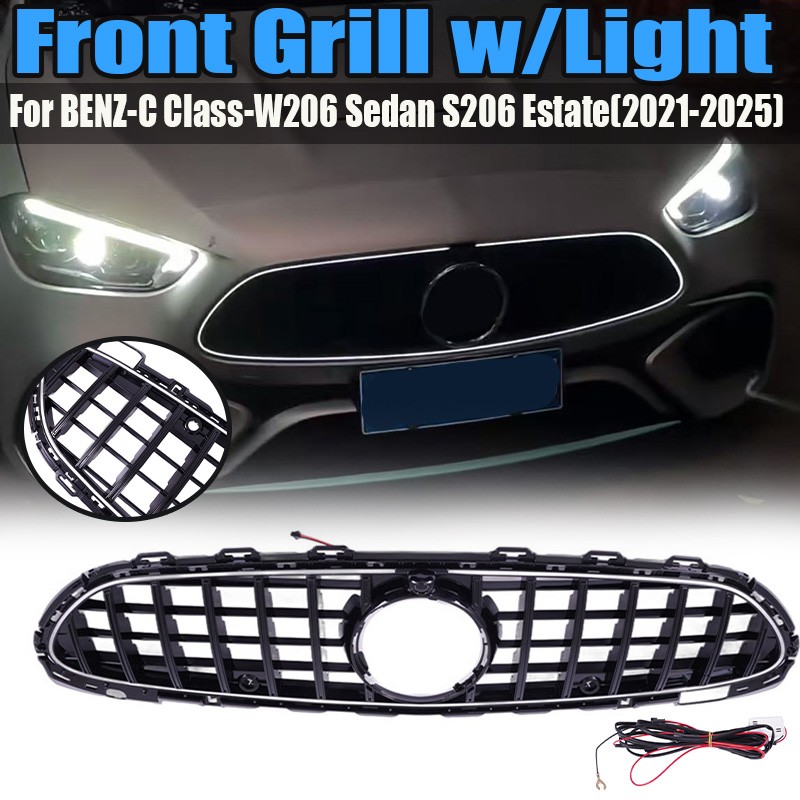 LED Front Bumper luminous Grille Grill For 2022-2025 Mercedes Benz C-class W206