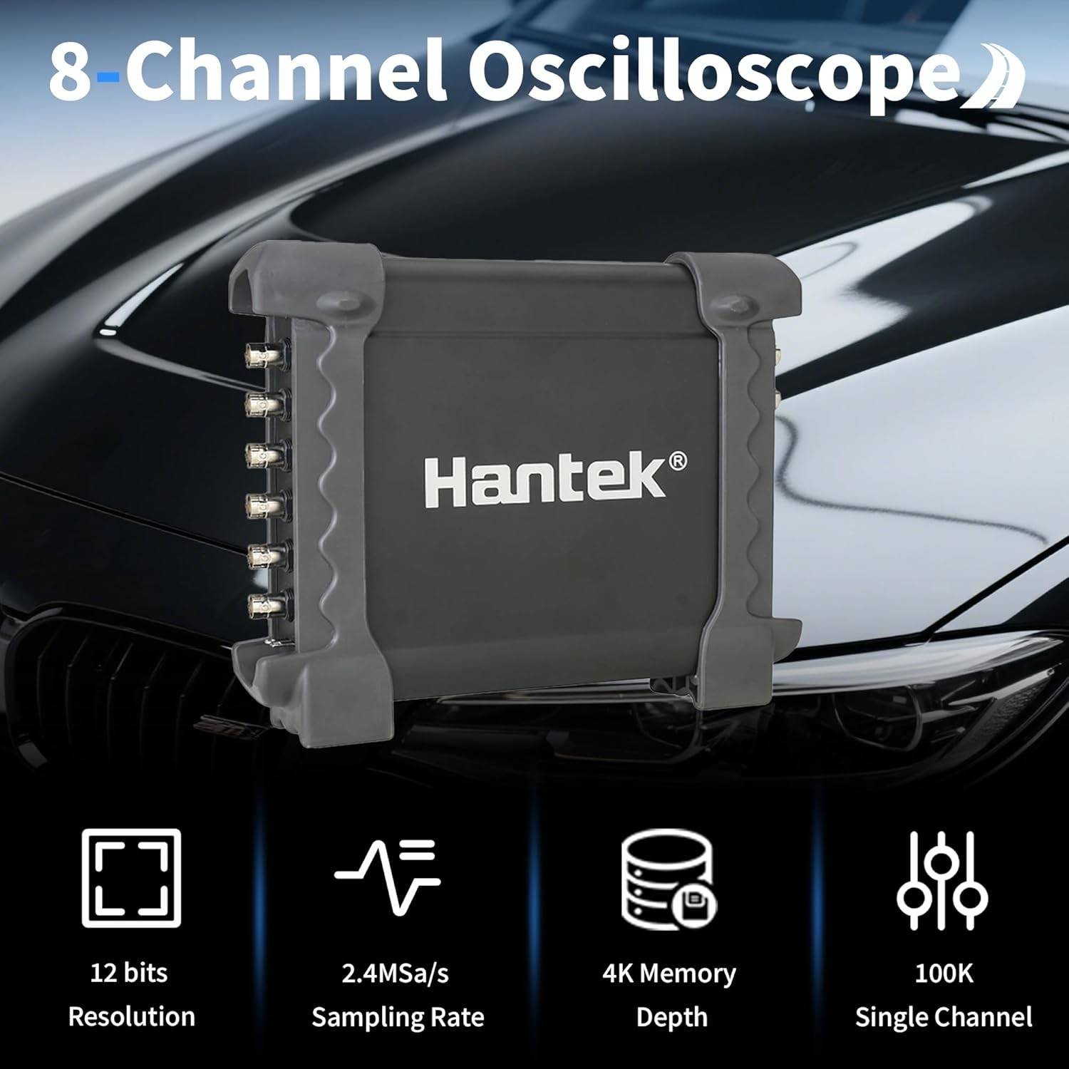 8CH Automotive Oscilloscope 12-Bit Resolution