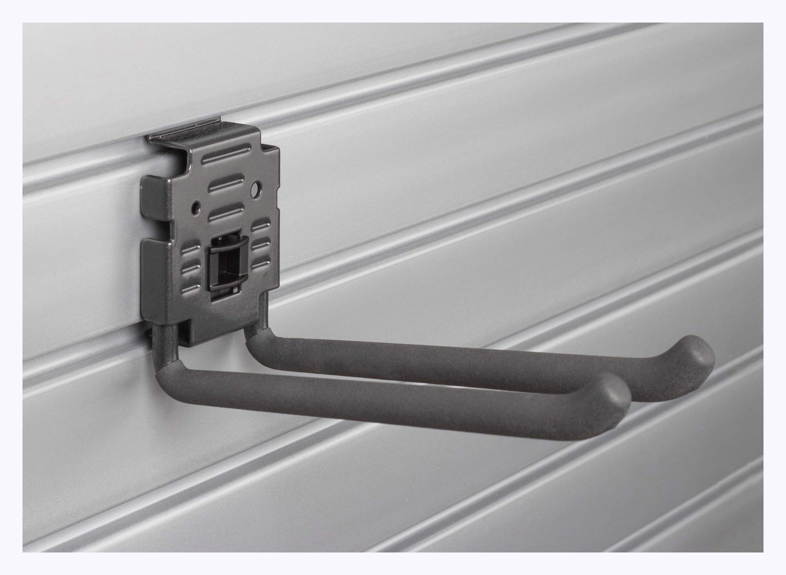 HandiWall 8" Double Hook with Locking Bracket for Tool Storage on Garage Slat...