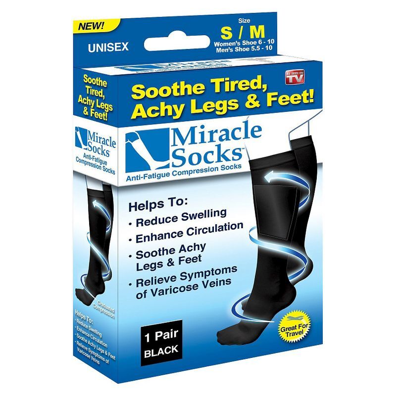 Miracle Socks Anti-Fatigue Compression Socks ~~~ As Seen on TV® Great For Travel