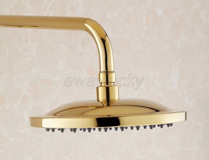 Gold Color Brass 8” inch Round Bathroom Rainfall Rain Shower Head wsh046