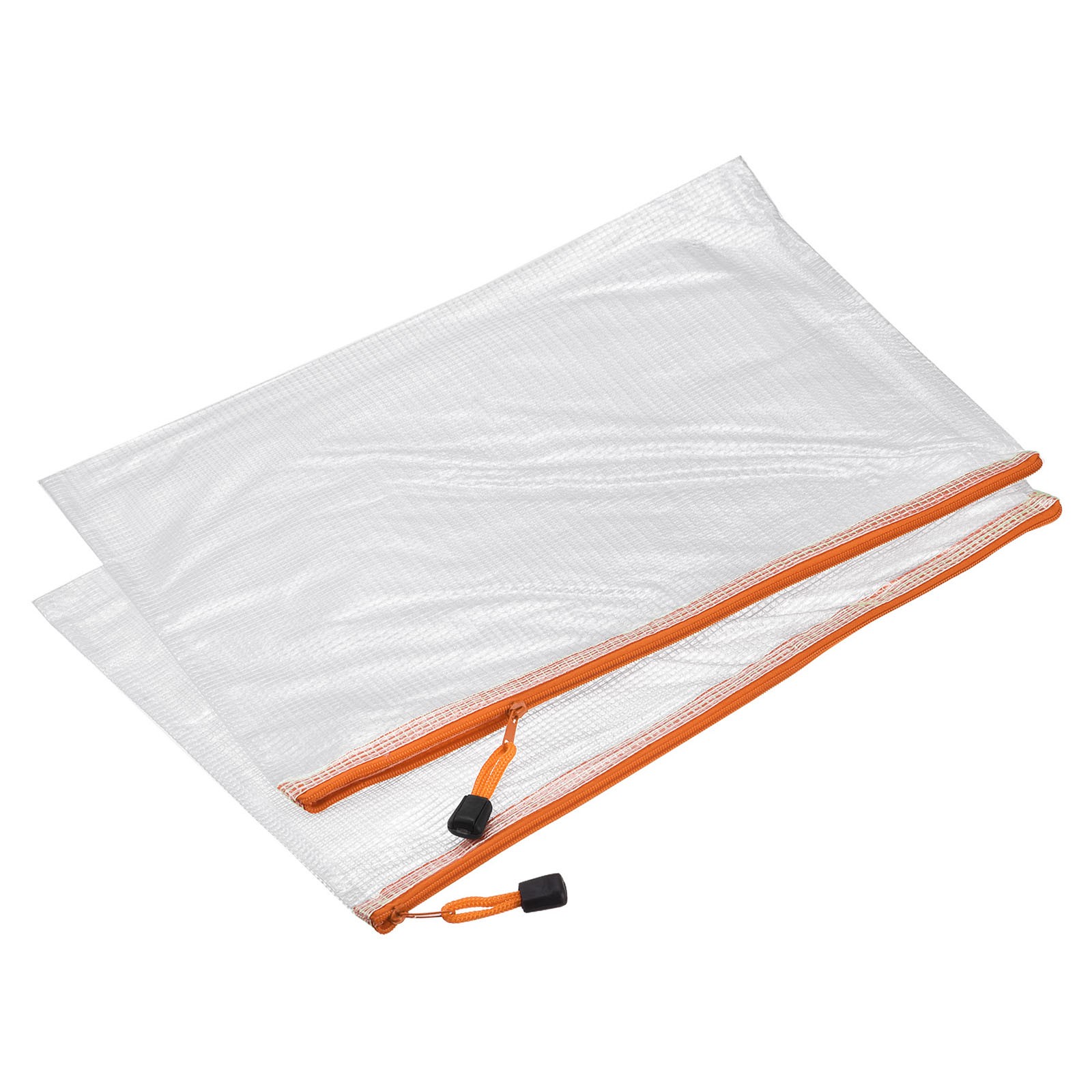 3 Pack Mesh Zipper Bag A3 Waterproof Folders Travel Bag Home Orange