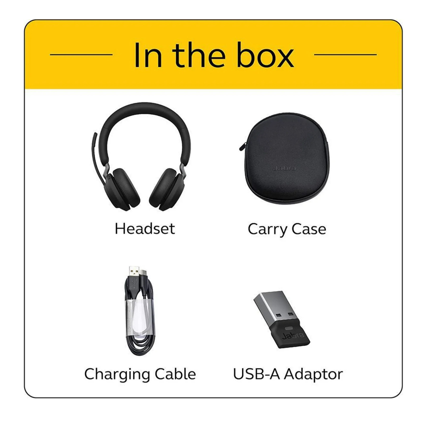 Jabra Evolve2 65 MS Stereo Wireless Headset Link380a USB-A Teams Bluetooth NEW