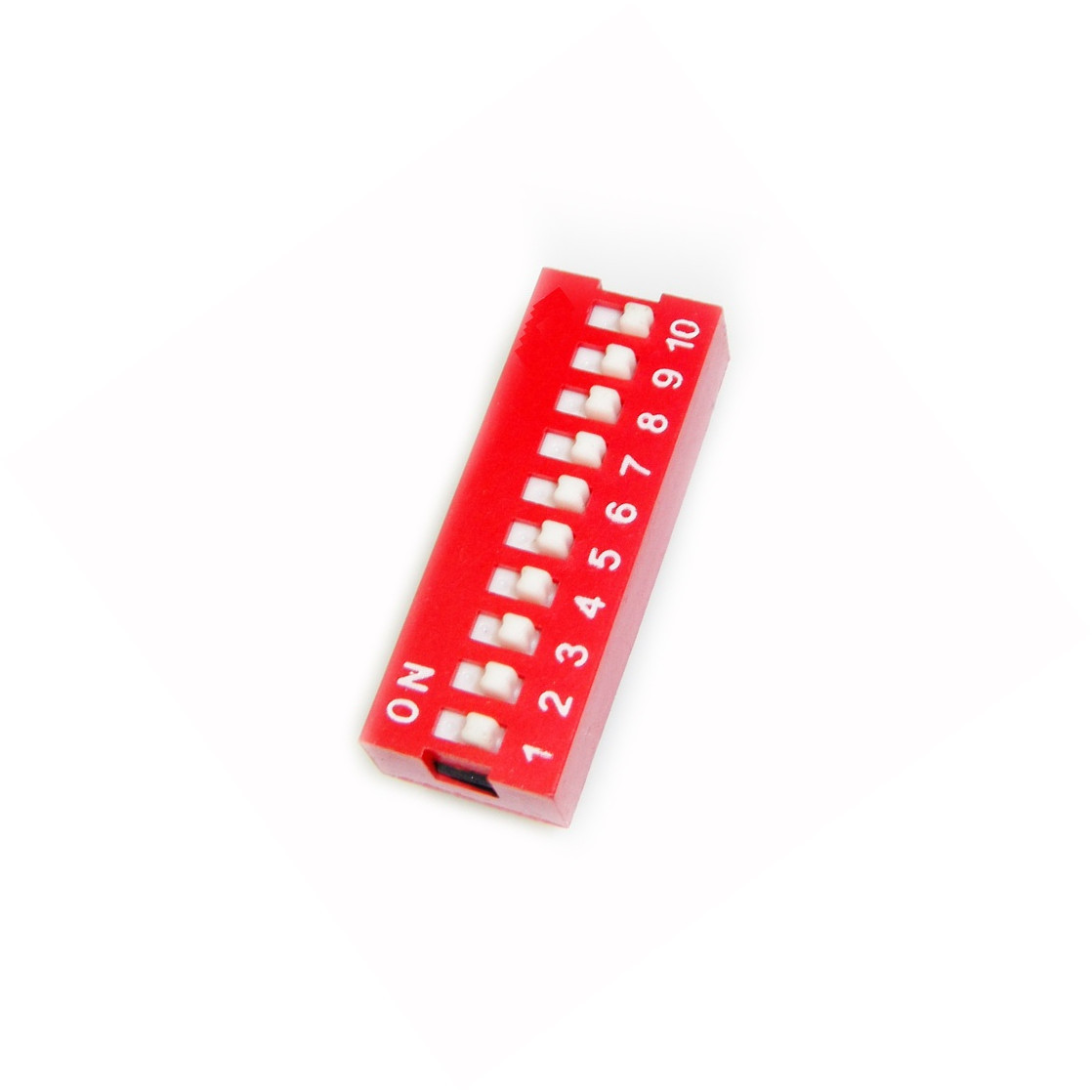 5 PCS Red 2.54mm Pitch 10-Bit 10 Positions Ways Slide Type DIP Switch L85