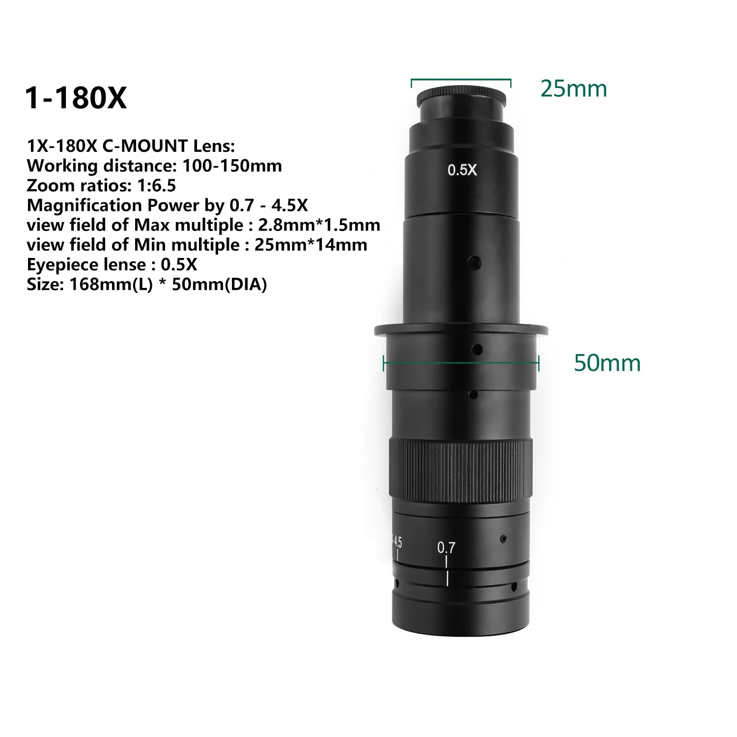 Adjustable Magnification Microscope Lens Zoom C Mount Lens For Microscope Camera