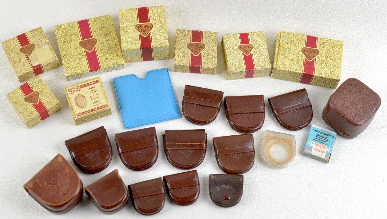 Lot of ROLLEI Boxes & leather cases