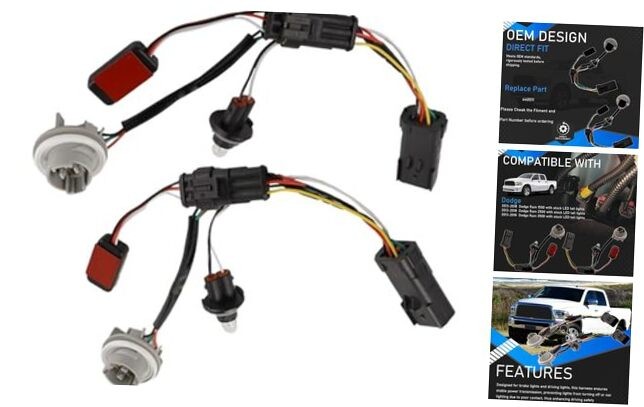 Tail Light Converter Conversion Harness Pair Compatible with 2013-2018 Dodge