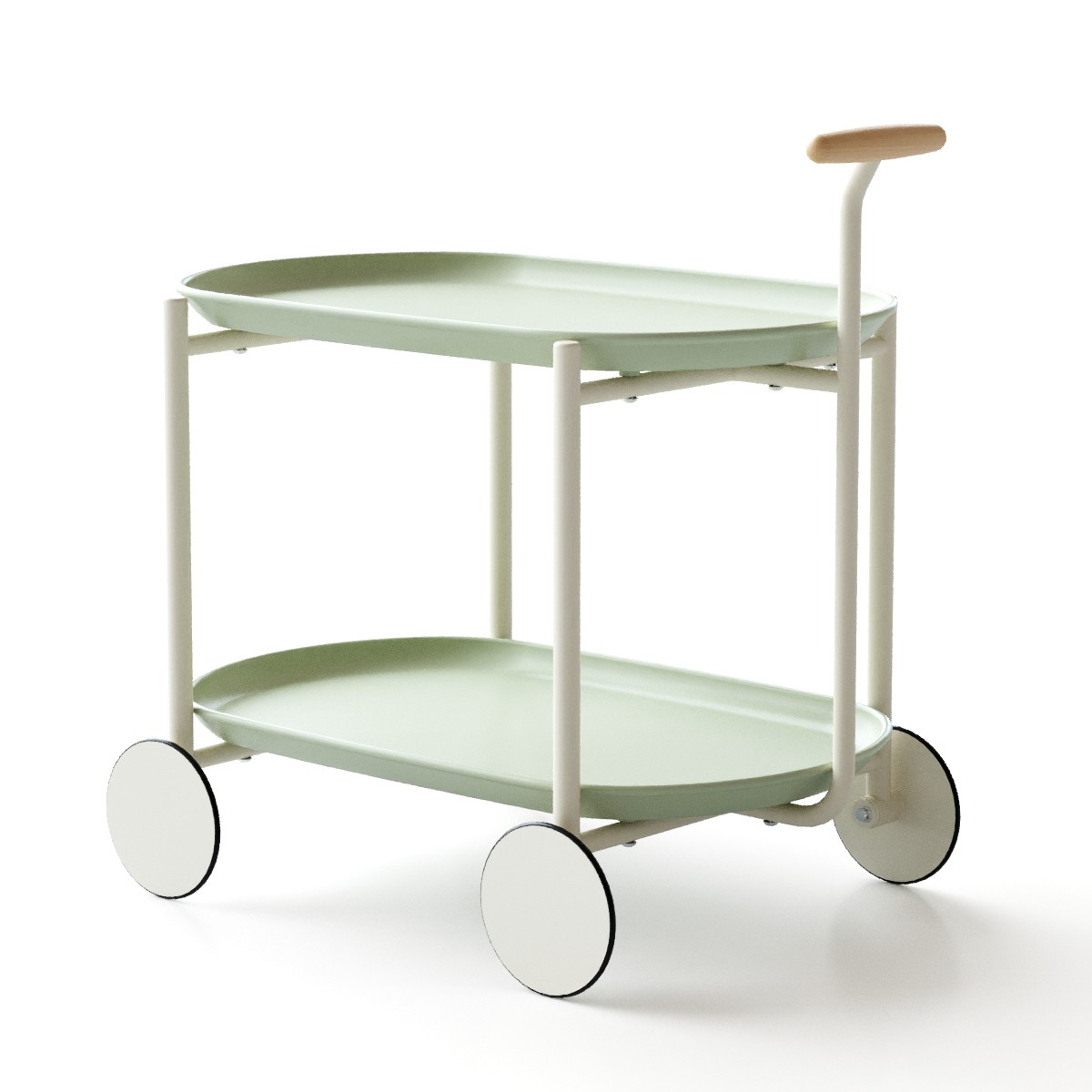 Moon storage cart (green) Nordic Internet celebrity mobile trolley kitchen
