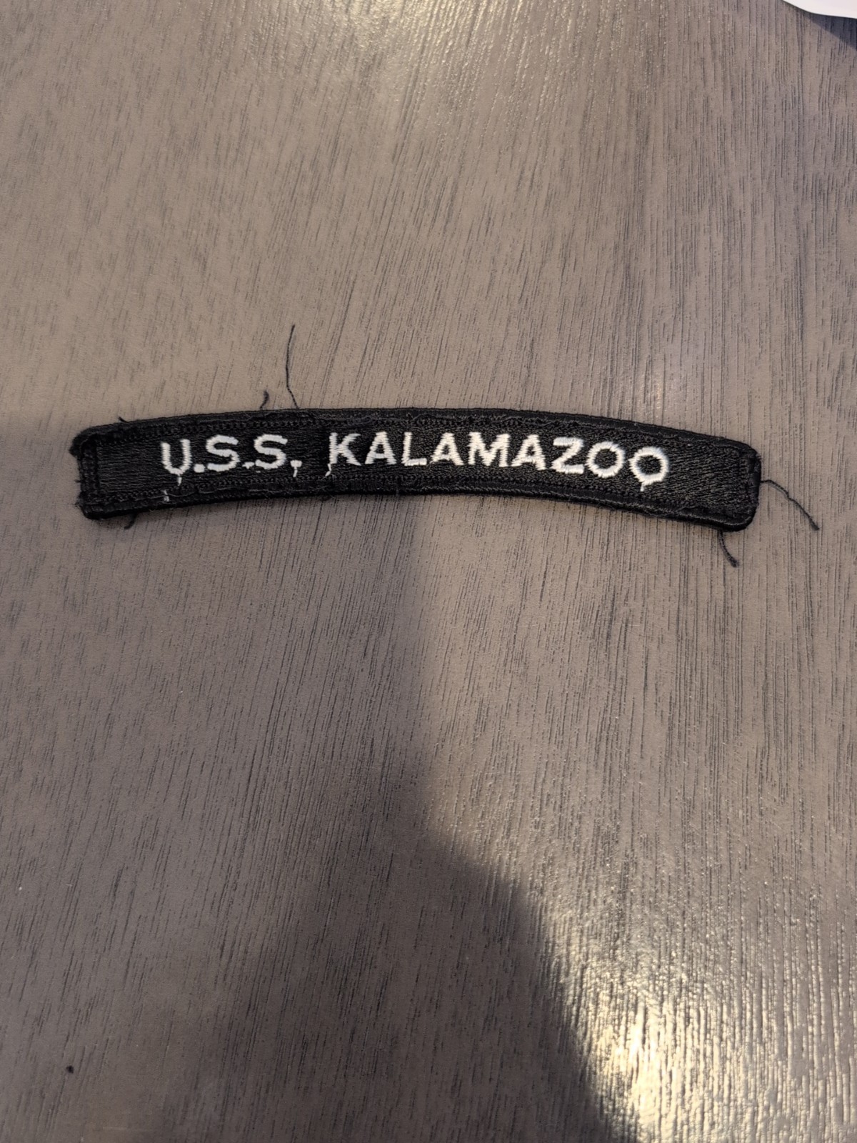 USS Kalamazoo AOR-6 Uniform Shoulder Patch - Rocker. Used.